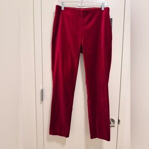 Lauren Ralph Lauren Keslina Velvet Skinny Pants Merlot color Size 10 NWT
